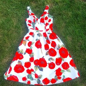 Chi chi London dress with roses Size 2 perfect for the holidays